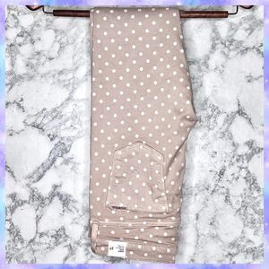 Hudson Polka Dot Beige Cream Mid Rise Nico Skinny Jeans Women’s 27 Made USA